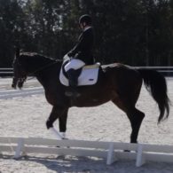 A Russian equestrian rides her horse