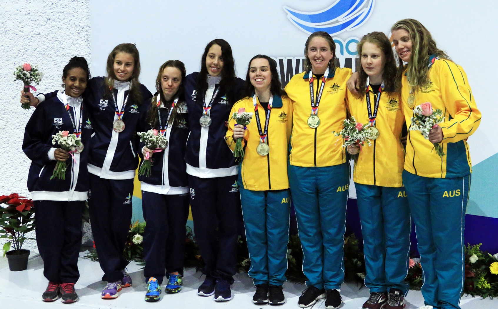 Australia and Brazil women's relay team