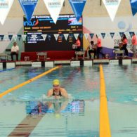 Swimmers in the pool at the 2017 World Intellectual Impairment Sport Swimming Championships