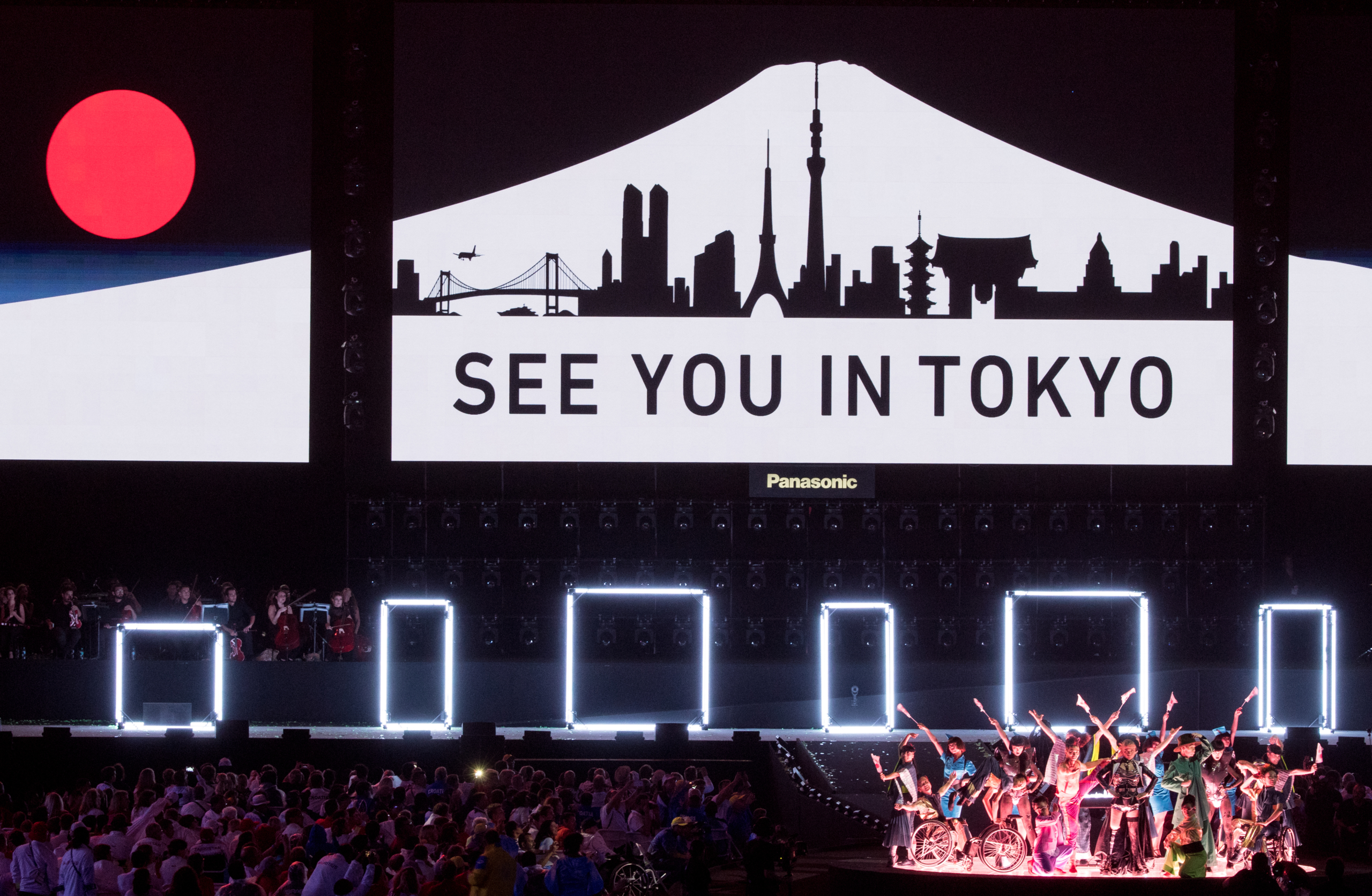 See you in Tokyo sign at the closing ceremony of Rio 2016